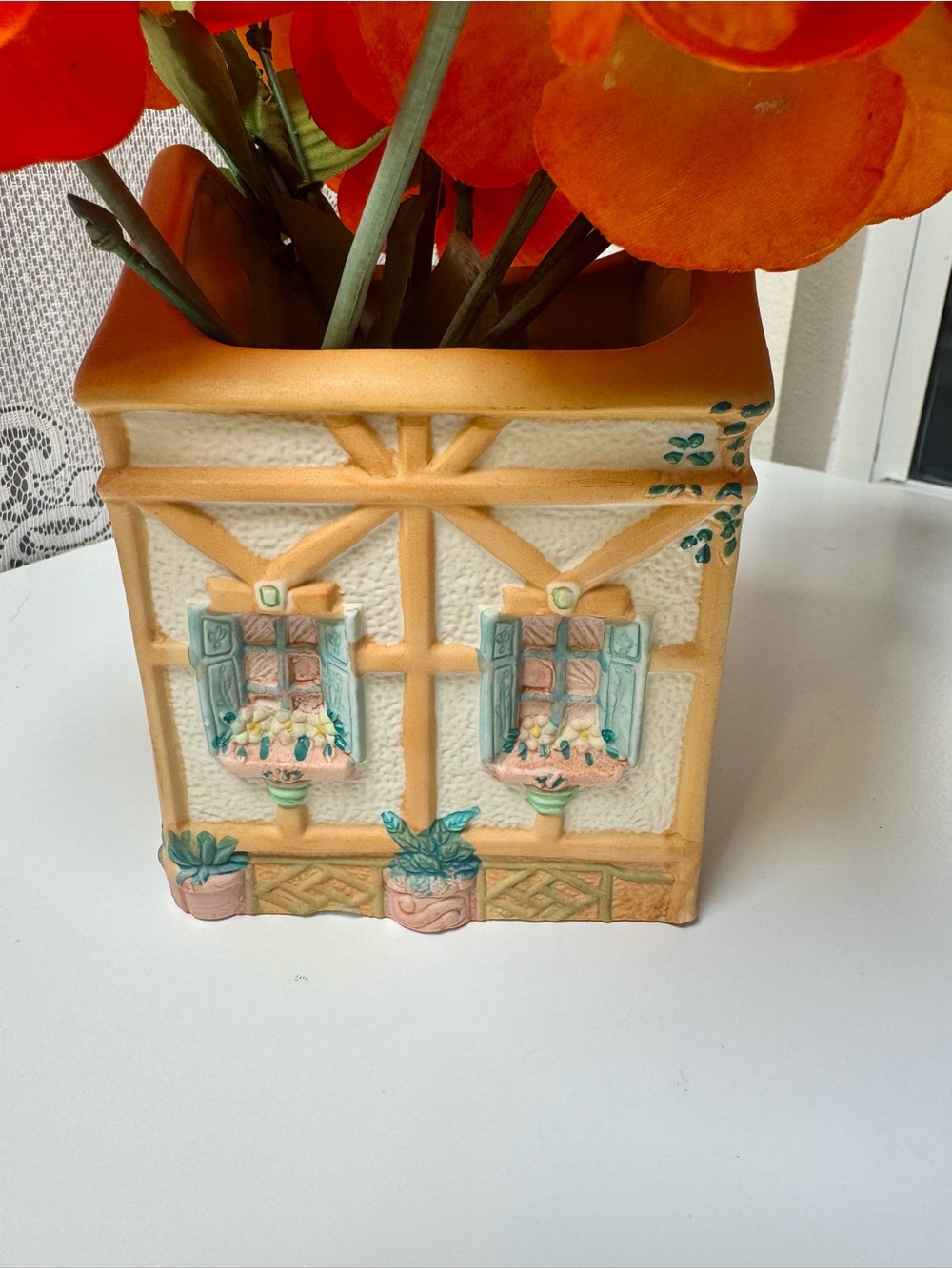Hand-Painted Cottage Planter Vase or Decorative Crock - Picture 4 of 6
